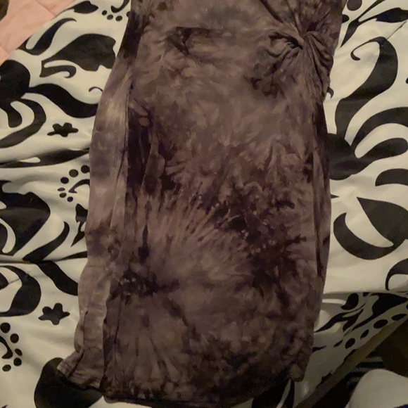 Tie die black and gray casual spandex dress - Picture 3 of 5